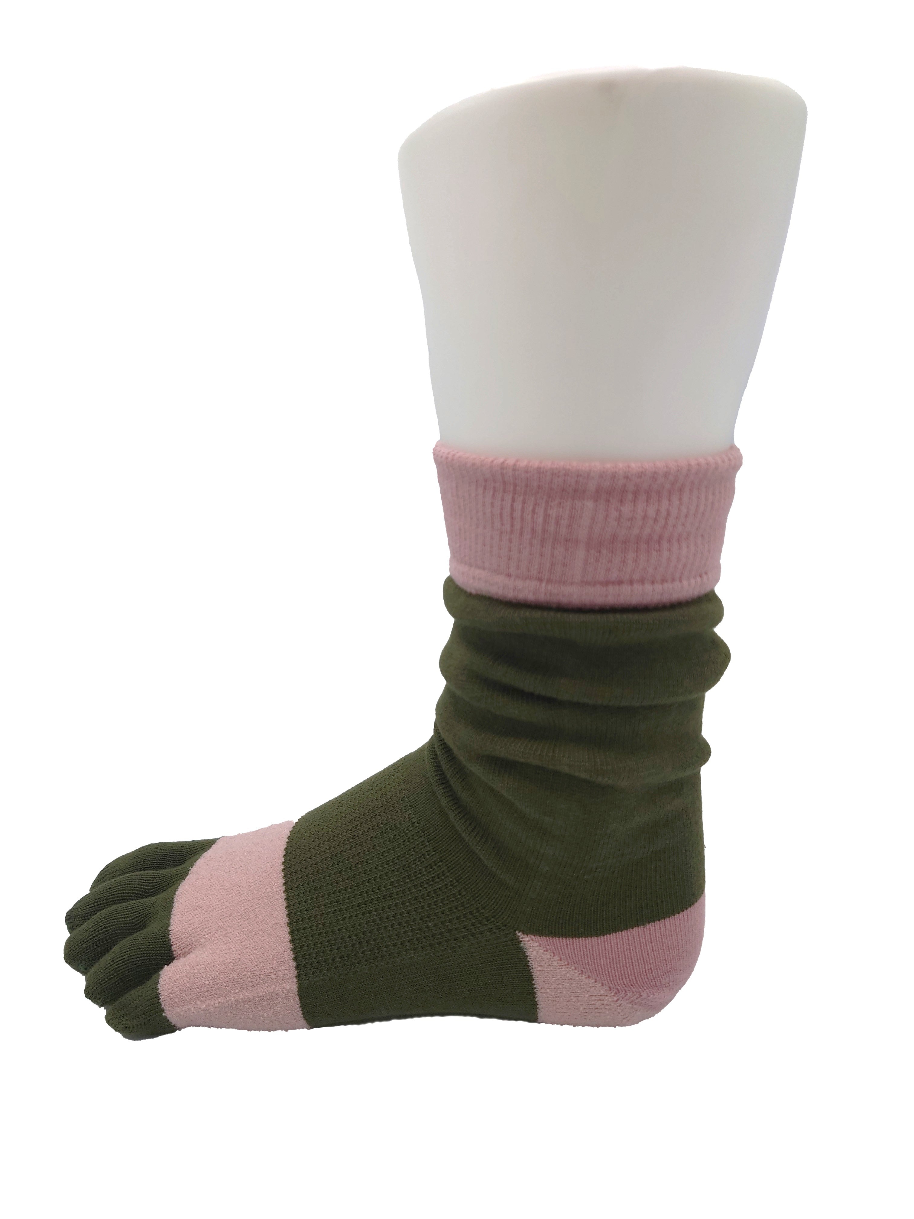 5本指ゆるソックス Olive/Sakura