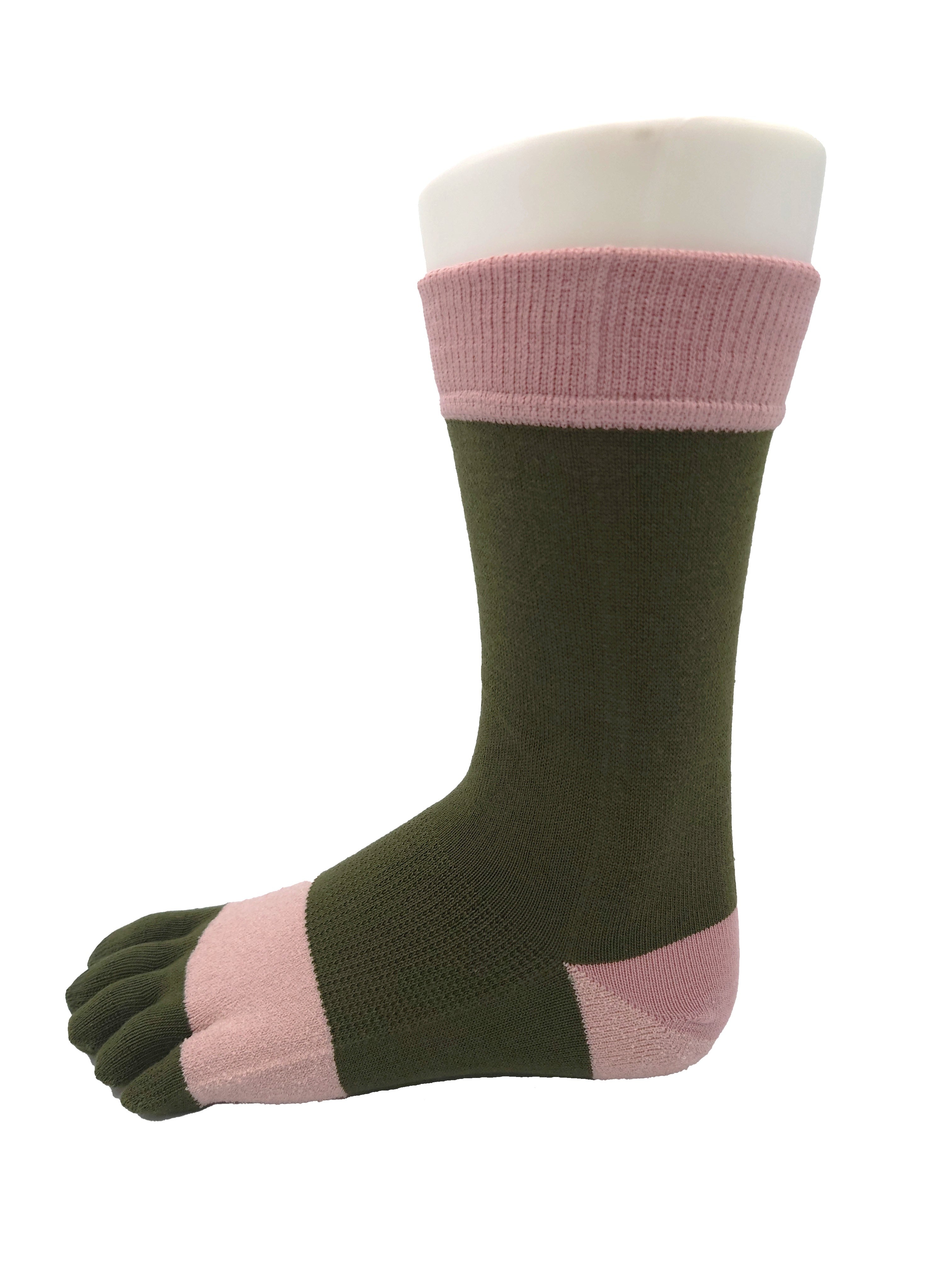 5本指ゆるソックス Olive/Sakura