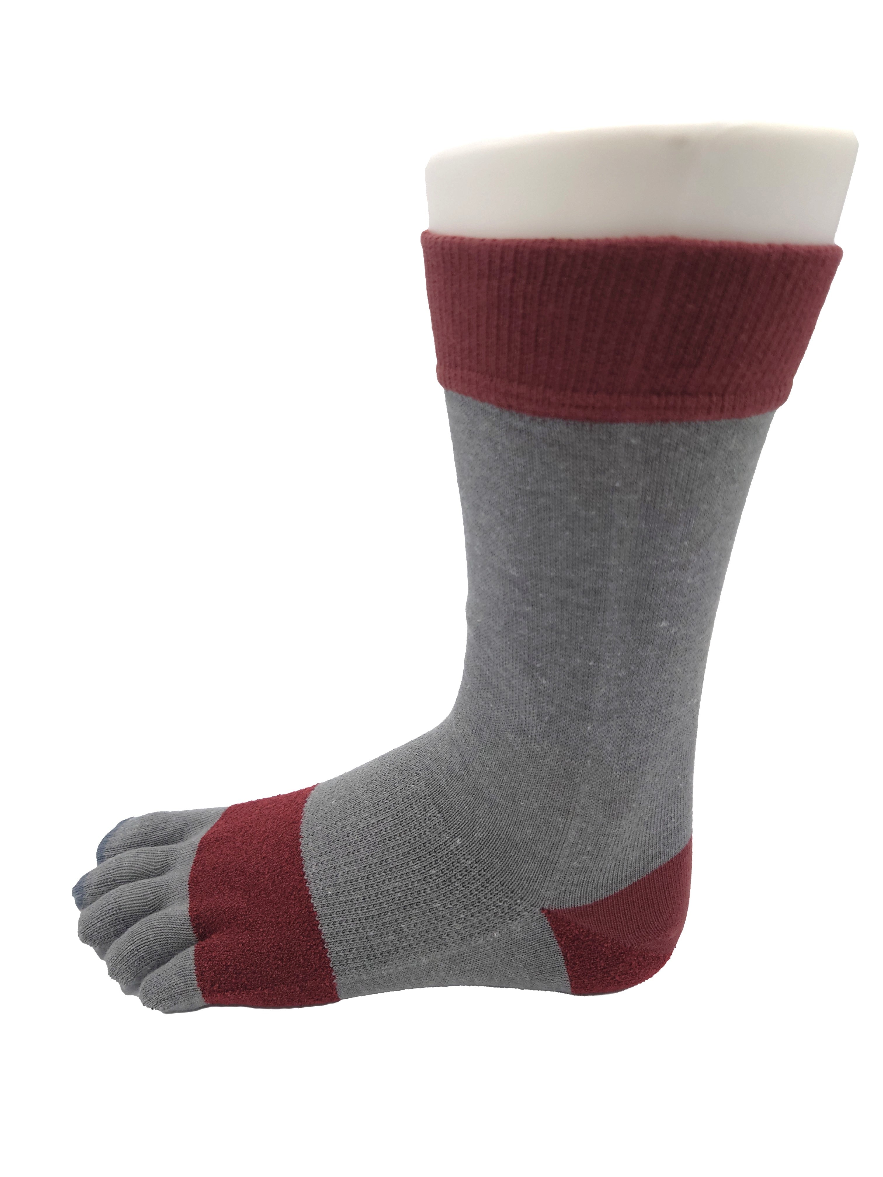 5本指ゆるソックス　Gray/Azuki